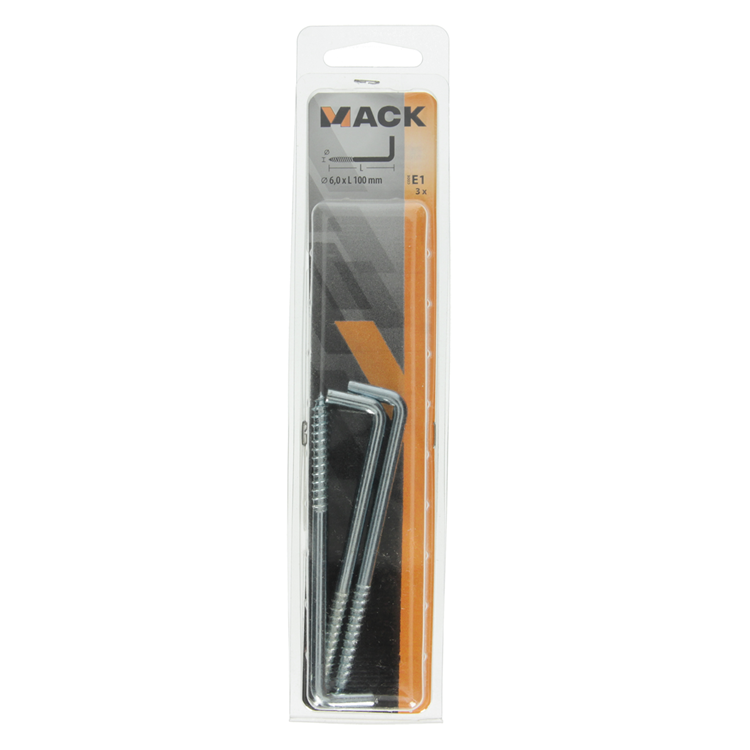 Mack 1017824 - schroefduim staal verzinkt 3 st 6,0 x 100 mm | 5 stuks