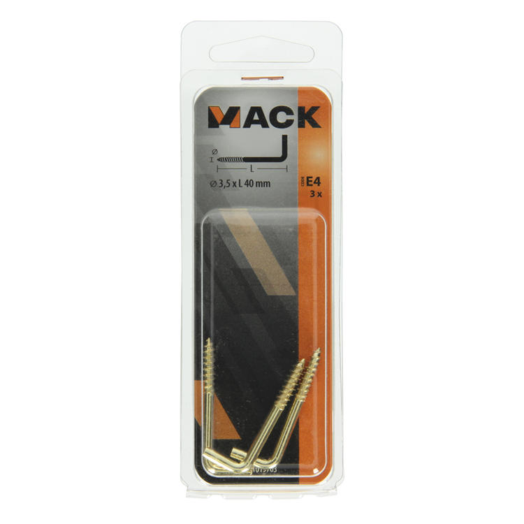 Mack 1019703 - schroefduim messing 3st 3,5 x 40mm | 10 stuks