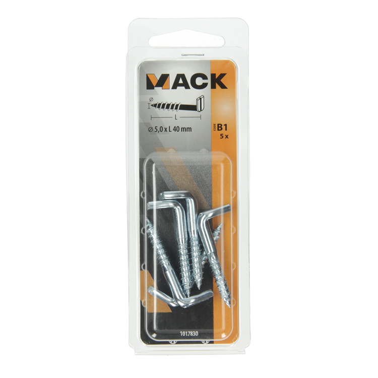 Mack 1017830 - schroefduim met gleuf staal verz. 5 st 5,0 x 40 mm | 10 stuks
