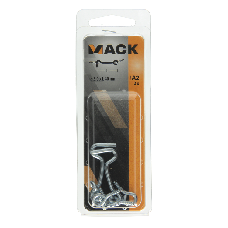 Mack 1017846 - windhaak staal verzinkt 2 st 3,0 x 40 mm | 10 stuks
