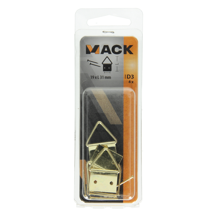 Mack 1017861 - kaderhanger staal vermessingd 4 st 19 x 31 mm | 10 stuks