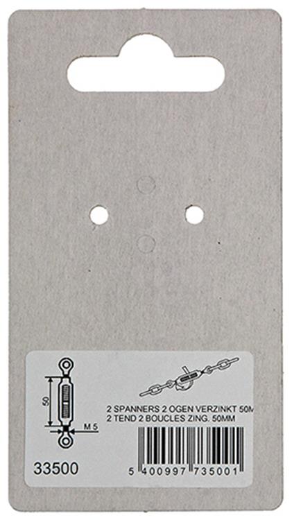 Mack 1008470 - 2 spanners 2 ogen m5 x 50mm verzinkt | 10 stuks