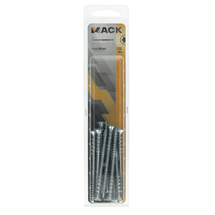 Mack 1019726 - regelschroef verzinkt 10 st 6 x 80 mm | 5 stuks