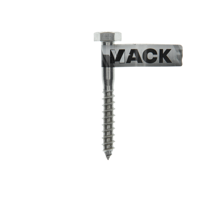 Mack 1019777 - houtdraadbout roestvrijstaal 1st 10 x 80 mm | 10 stuks
