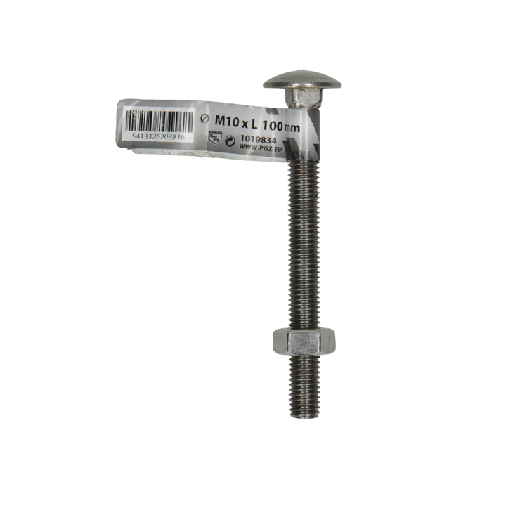 Mack 1019834 - houtbout + moer roestvrijstaal 1 st m10 x 100 mm | 10 stuks