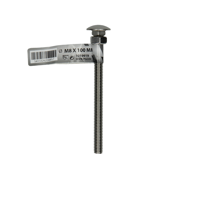 Mack 1019919 - houtbout + moer roestvrijstaal 1 st m8 x 100 mm | 10 stuks