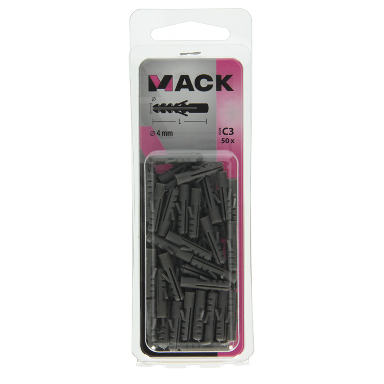 Mack 1017878 - plug polyethyleen 50 st 4 mm | 10 stuks