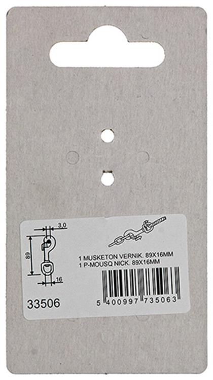 Mack 1008476 - 1 musketonhaak 16 x 89mm vernikkeld | 10 stuks