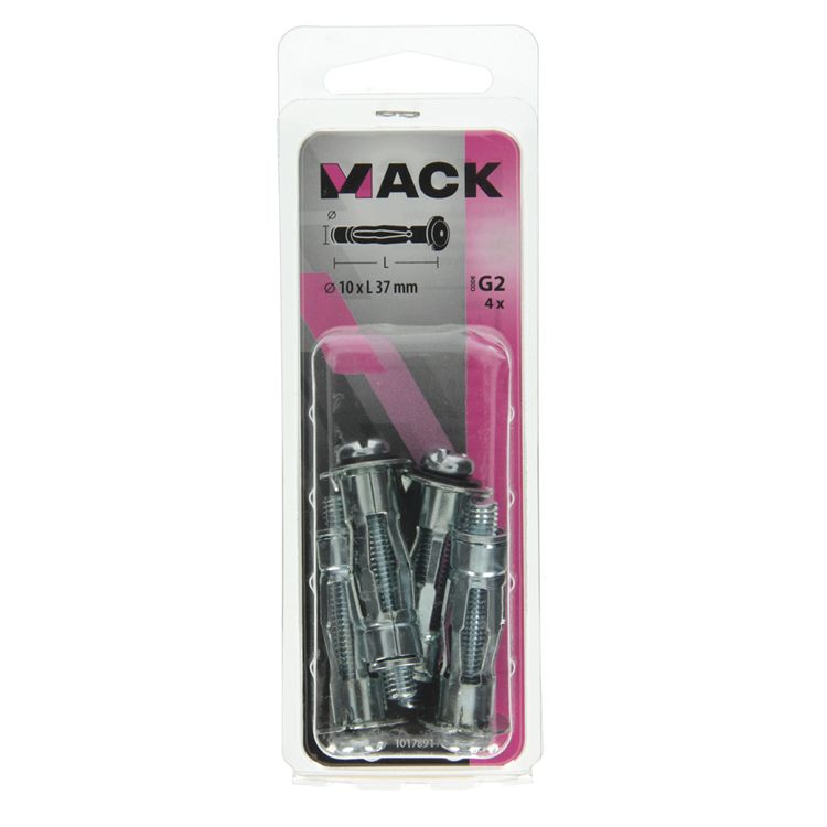 Mack 1017891 - metalen hollewandplug verzinkt4 st 10 x 37 mm | 5 stuks