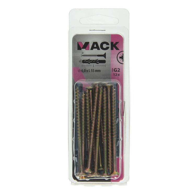 Mack 1019932 - plug lange exp.polyeth. + schr. 4x70 12st 6 x 55 mm | 5 stuks