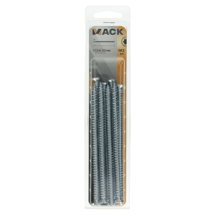 Mack 1019965 - beton raamschroef verzinkt vz kop 8 st 7,5 x132 mm | 5 stuks