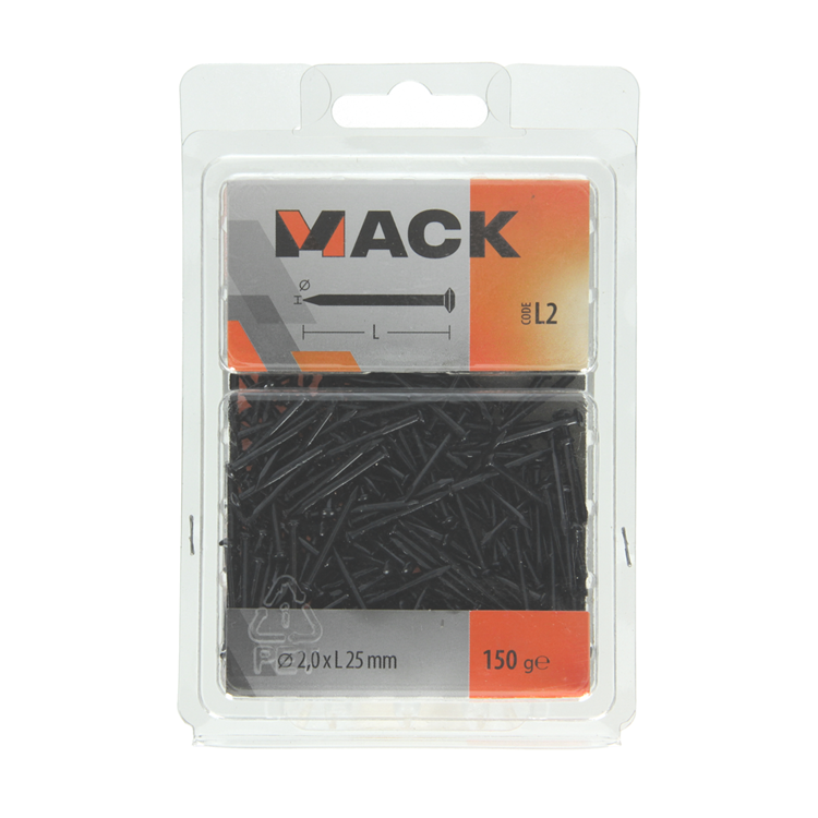Mack 1017931 - staalnagel bvk staal geblauwd 150 gr 2,0 x 25 mm | 5 stuks