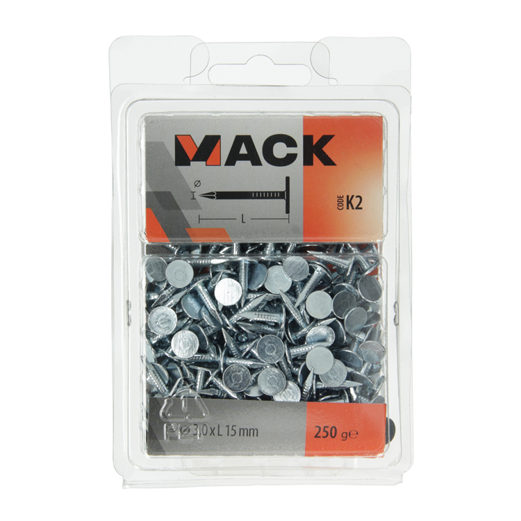 Mack 1017944 - schalienagel staal verzinkt 250 gr 3,0 x 15 mm | 5 stuks