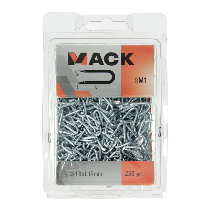 Mack 1017951 - kram staal verzinkt 250 gr 1,8 x 15 mm | 5 stuks