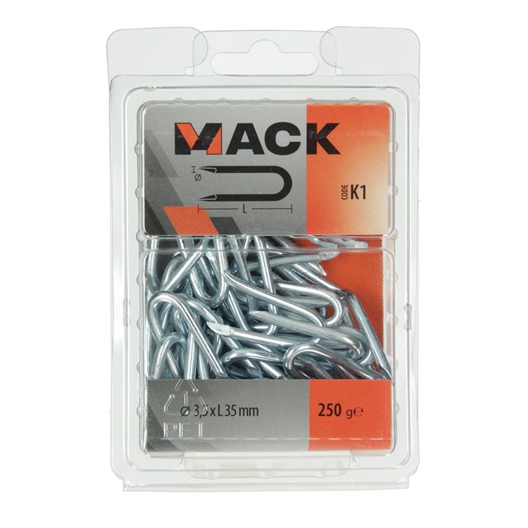 Mack 1017955 - kram staal verzinkt 250 gr 3,5 x 35 mm | 5 stuks