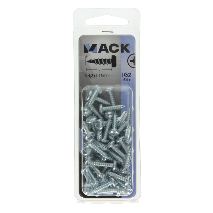 Mack 1018067 - zelftappende schroef cylkop verz. 54 st 4,2 x 16 mm | 5 stuks