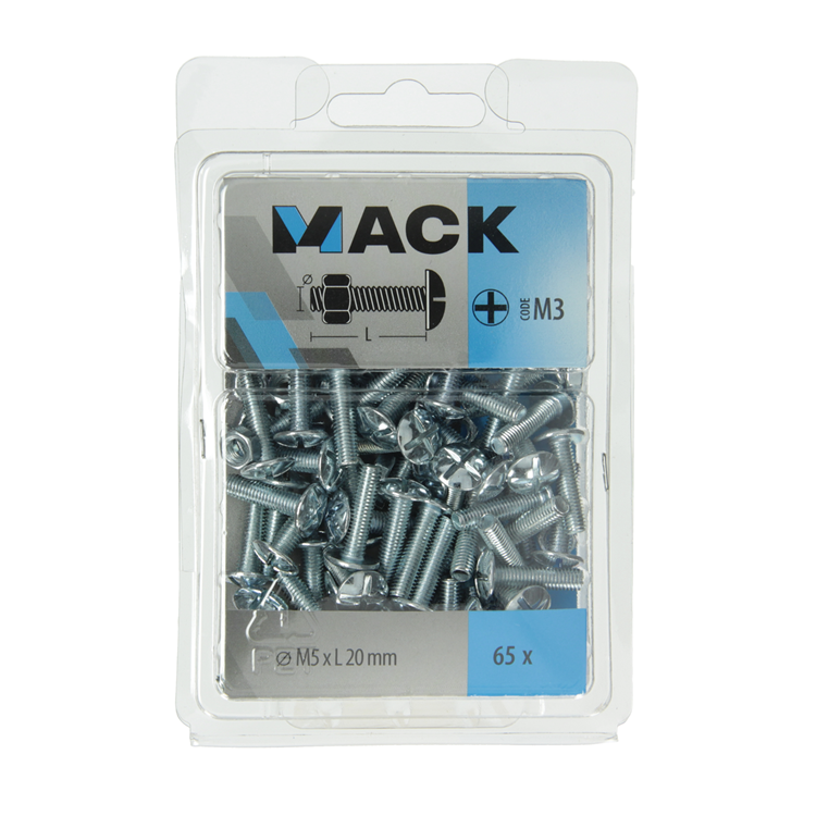 Mack 1018098 - kachelbout + moer staal verzinkt 5 st m5 x 20 mm | 5 stuks