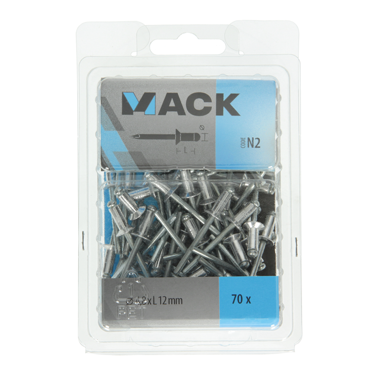 Mack 1020318 - 70 blindnieten alu 4,8x12mm | 5 stuks