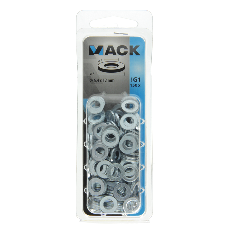 Mack 1018116 - sluitring staal verzinkt 150 st 6,4 x 12 mm | 5 stuks