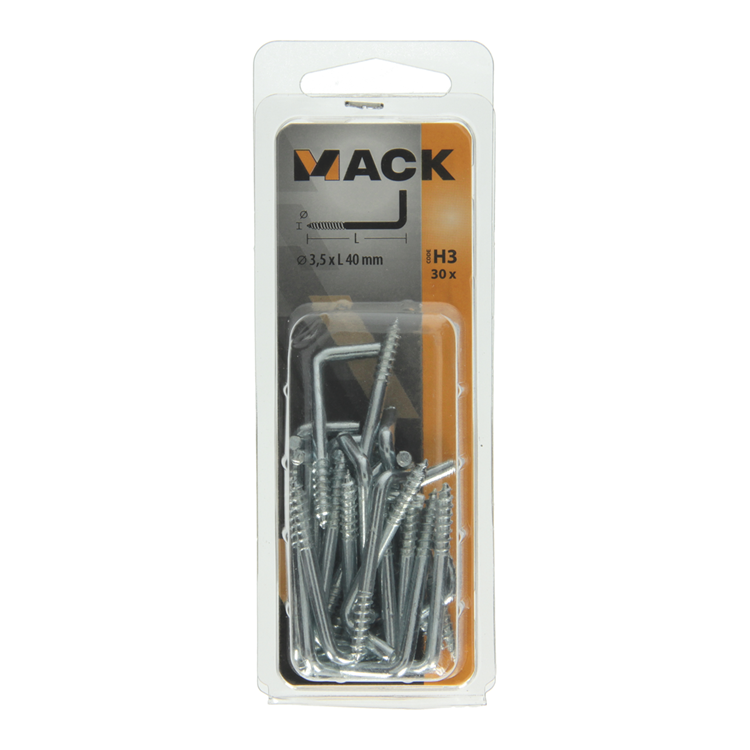Mack 1018144 - schroefduim staal verzinkt 30 st 3,5 x 40 mm | 5 stuks
