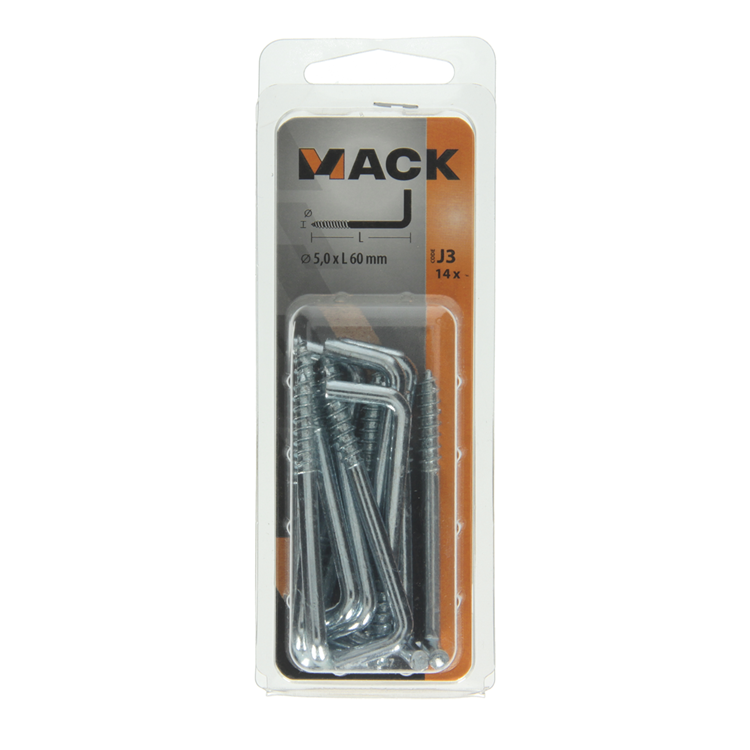 Mack 1018147 - schroefduim staal verzinkt 14 st 5,0 x 60 mm | 5 stuks