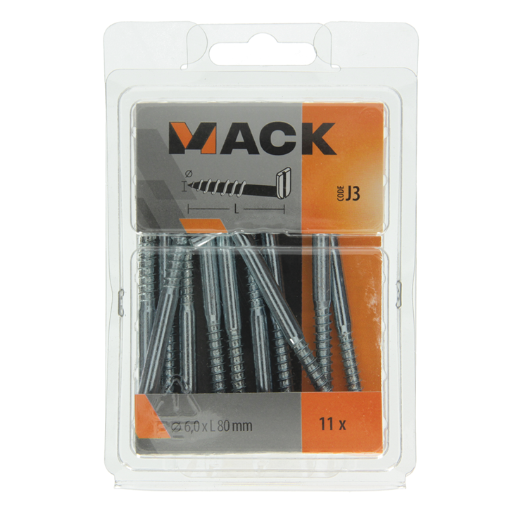 Mack 1018152 - schroefduim met gleuf verzinkt11 st 6,0 x 80 mm | 5 stuks
