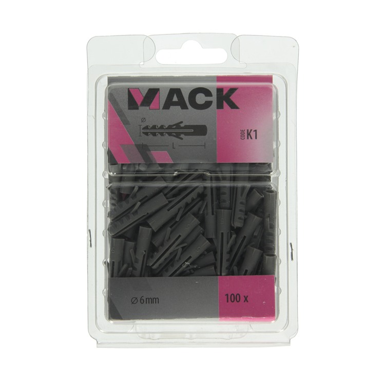 Mack 1018154 - plug polyethyleen 100 st 6mm | 5 stuks