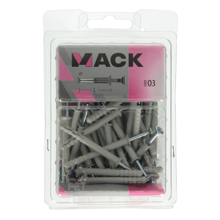 Mack 1018163 - nylon nagelplug polyamide 40 st 5 x 50 mm | 3 stuks
