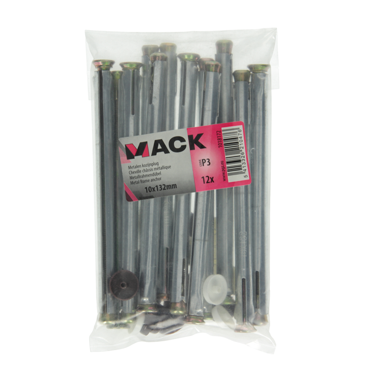 Mack 1018172 - metalen kozijnplug staal verzinkt 12 st 10 x 130 mm | 5 stuks