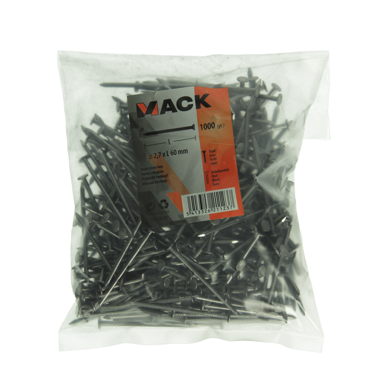 Mack 1020038 - nagel platte kop 1000 gr 2,7 x 60 mm | 10 stuks