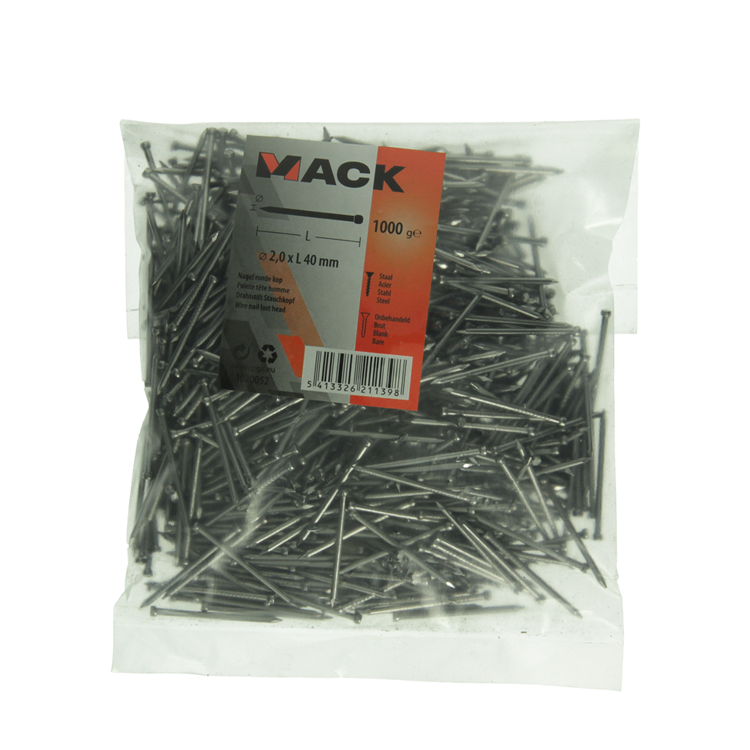 Mack 1020052 - nagel ronde kop 1000 gr 2,0 x 40 mm | 10 stuks