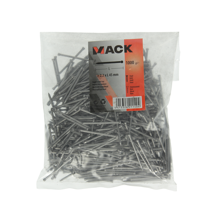 Mack 1020053 - nagel ronde kop 1000 gr 2,2 x 45 mm | 10 stuks