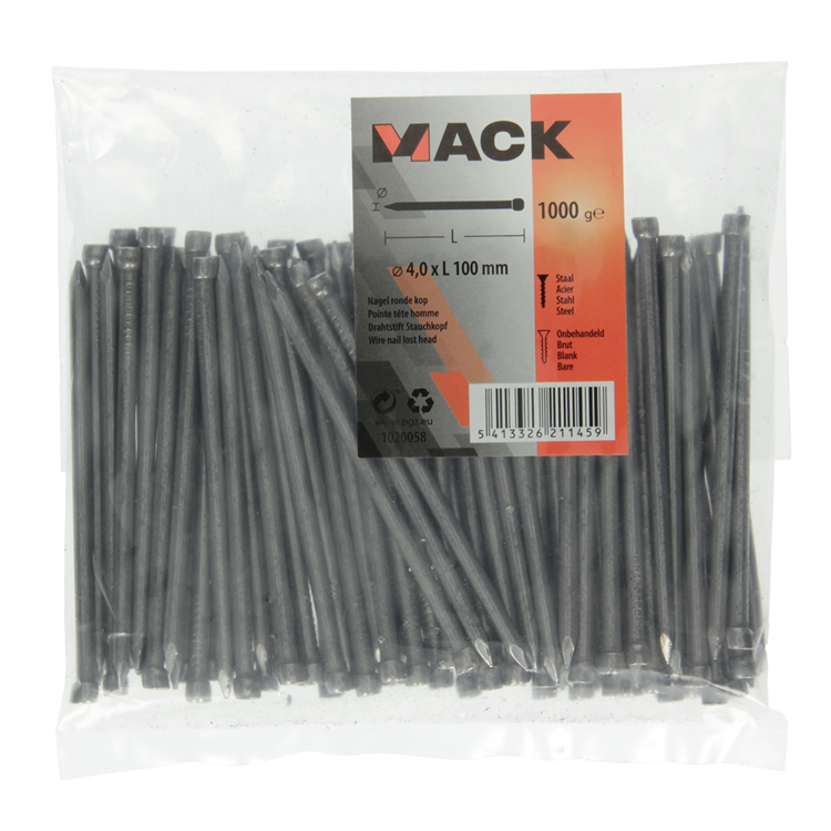 Mack 1020058 - nagel ronde kop 1000 gr 4,0 x 100 mm | 10 stuks