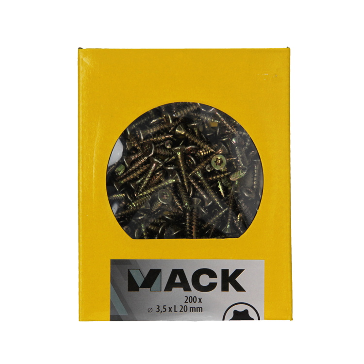 Mack 1020129 - spaanplaatschroef vz kp-zelfb.gvz 200st 3,5 x 20 mm | 5 stuks