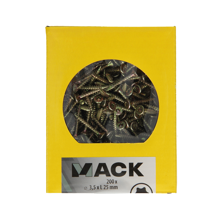 Mack 1020130 - spaanplaatschroef vz kp-zelfb.gvz 200st 3,5 x 25 mm | 5 stuks