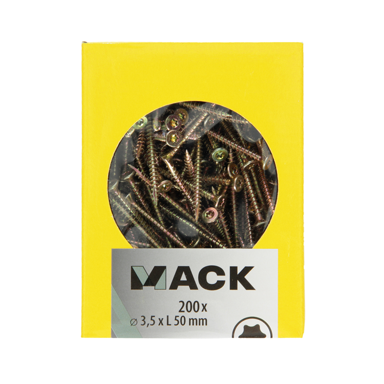 Mack 1020134 - spaanplaatschroef vz kp-zelfb.gvz 200st 3,5 x 50 mm | 5 stuks