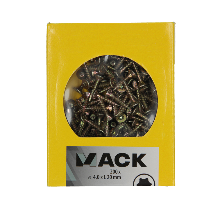 Mack 1020135 - spaanplaatschroef vz kp-zelfb.gvz 200st 4,0 x 20 mm | 5 stuks