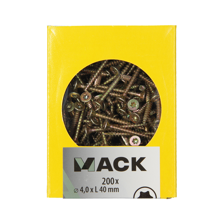 Mack 1020139 - spaanplaatschroef vz kp-zelfb.gvz 200st 4,0 x 40 mm | 5 stuks