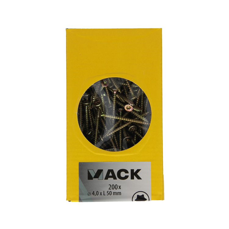 Mack 1020141 - spaanplaatschroef vz kp-zelfb.gvz 200st 4,0 x 50 mm | 3 stuks