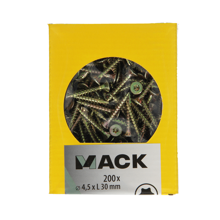 Mack 1020143 - spaanplaatschroef vz kp-zelfb.gvz 200st 4,5 x 30 mm | 5 stuks