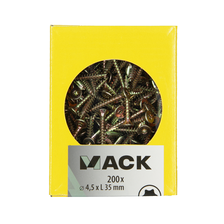 Mack 1020144 - spaanplaatschroef vz kp-zelfb.gvz 200st 4,5 x 35 mm | 5 stuks