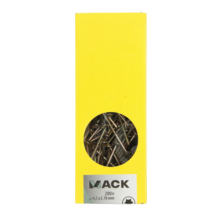 Mack 1020149 - spaanplaatschroef vz kp-zelfb.gvz 200st 4,5 x 70 mm | 2 stuks