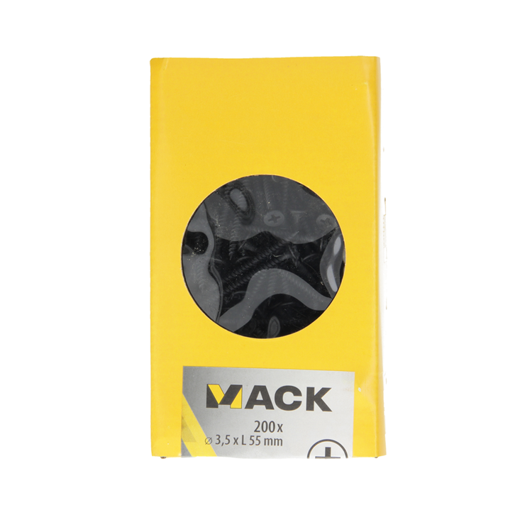 Mack 1020165 - gipsplaatschroef zwart gefosfat. 200 st 3,5 x 55 mm | 3 stuks
