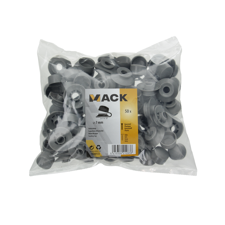 Mack 1020172 - sluitschelp grijs 50 st. 7mm | 5 stuks