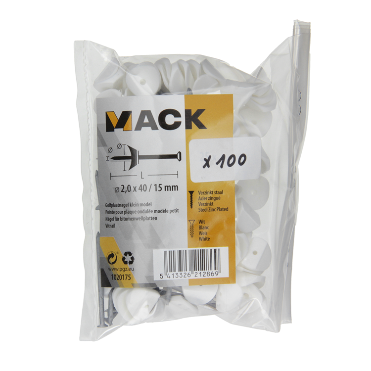 Mack 1020175 - vitnail 100 st 2x40 mm | 5 stuks