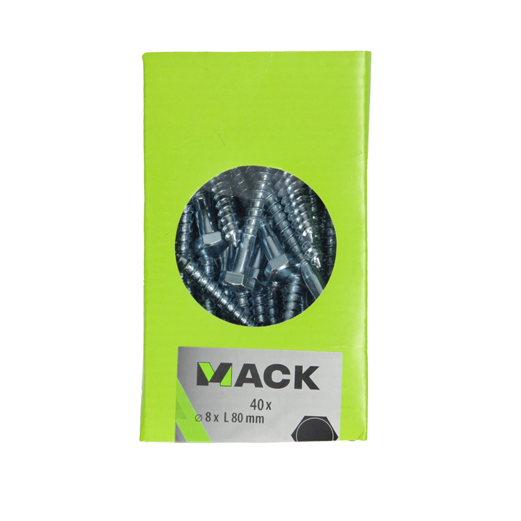 Mack 1020178 - houtdraadbout verzinkt 40 st 8 x 80 mm | 3 stuks