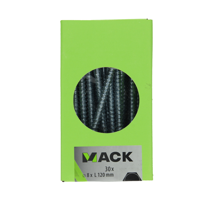 Mack 1020180 - houtdraadbout verzinkt 30 st 8 x 120 mm | 3 stuks
