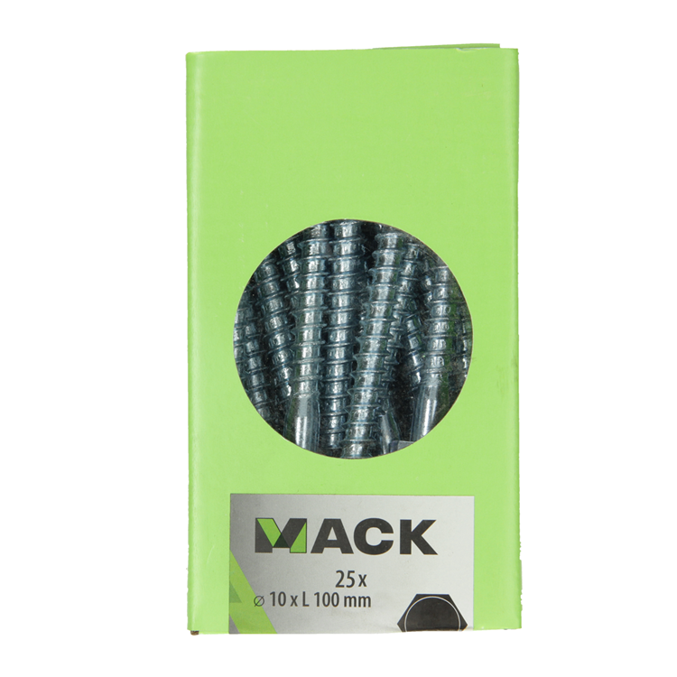 Mack 1020182 - houtdraadbout verzinkt 25 st 10 x 100 mm | 3 stuks
