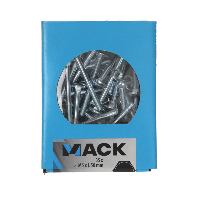 Mack 1020194 - houtbout + moer verzinkt 35 stm5 x 50 mm | 5 stuks