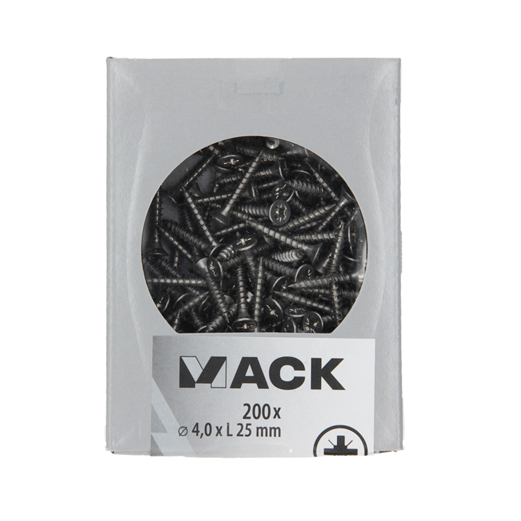 Mack 1020232 - spaanplaatschroef vz kop inox a2 200 st 4,0 x 25 mm | 2 stuks